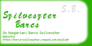 szilveszter barcs business card